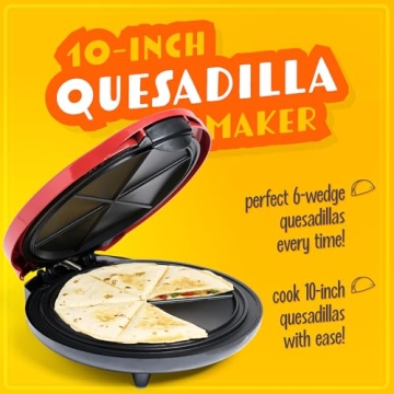 Taco Tuesday Deluxe 10-inch 6-Wedge Quesadilla Maker