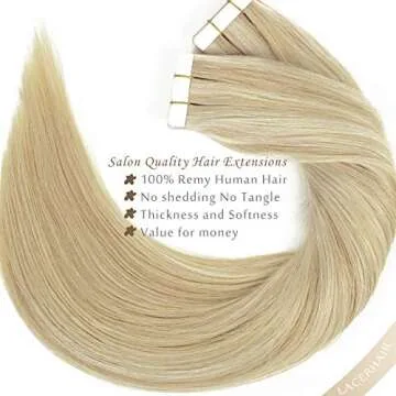 Lacerhair Tape in Remy Hair Extensions Human Hair Tape in 14 Inch Color Balayage Dark Ash Blonde Mixed Light Platinum Blond P#18/60A Real Human Hair Extensions Tape in Hair Extension 20PCS 50G