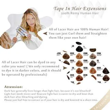 Lacerhair Tape in Remy Hair Extensions Human Hair Tape in 14 Inch Color Balayage Dark Ash Blonde Mixed Light Platinum Blond P#18/60A Real Human Hair Extensions Tape in Hair Extension 20PCS 50G