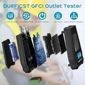 DURFICST GFCI Outlet Tester with HD LCD Display - Electrical Safety