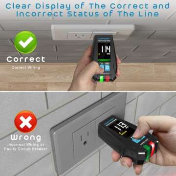 DURFICST GFCI Outlet Tester with HD LCD Display - Electrical Safety