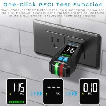 DURFICST GFCI Outlet Tester with HD LCD Display - Electrical Safety