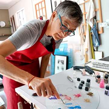 ARTEZA Mica Powder for Epoxy Resin, Set of 35, Assorted Colors, 0.35 oz Bottles, Mica Powder for Candle Making and DIY Crafts