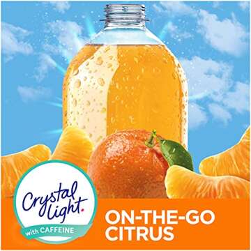 Crystal Light Citrus On-The-Go Powdered Drink Mix with Caffeine, 10 ct. (Pack of 5)