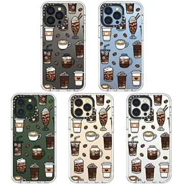 MOSNOVO Case for iPhone 13 Pro, [Buffertech 6.6ft Military-Grade Drop Protection] [Anti Peel Off Tech] Clear TPU Bumper Phone Case Cover Design - Coffee