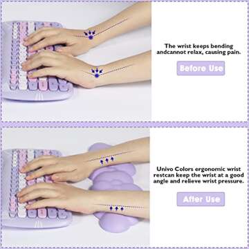 Gaming Keyboard Wrist Rest Pad,Memory Foam Palm Rest, Ergonomic Hand Rest,Wrist for Computer Keyboard,Laptop,Mac,Lightweight Easy Typing Pain Relief-Purple