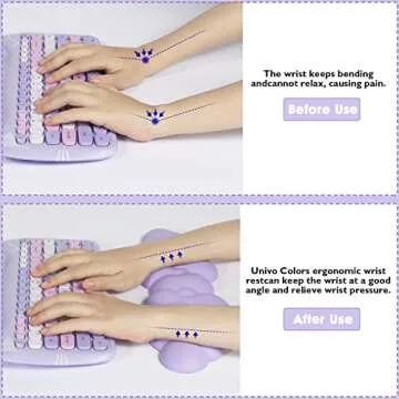 Gaming Keyboard Wrist Rest Pad,Memory Foam Palm Rest, Ergonomic Hand Rest,Wrist for Computer Keyboard,Laptop,Mac,Lightweight Easy Typing Pain Relief-Purple