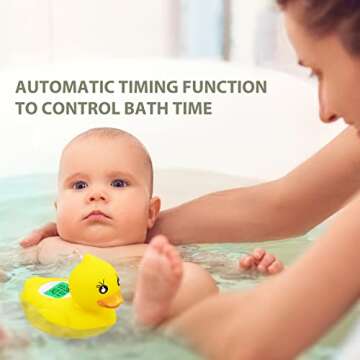 Duck Bath Thermometer, Baby Safety Water Thermometer for Bathtub Floating Toy for Infants Newborn Babies Digital Room Thermometer with LED Display Temperature Warning