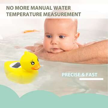 Duck Bath Thermometer, Baby Safety Water Thermometer for Bathtub Floating Toy for Infants Newborn Babies Digital Room Thermometer with LED Display Temperature Warning