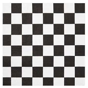 Juvale 144 Piece Race Car Birthday Party Supplies with Checkered Flag Plates, Napkins, Cups, and Cutlery (Serves 24)