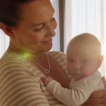 Sereney Easter Gifts for Mom from Son, Birthday Gifts for Mom from Son, Mother Son Necklace 925 Sterling Silver as Mom Birthday Gifts from Son, Mom Son Jewelry Gifts