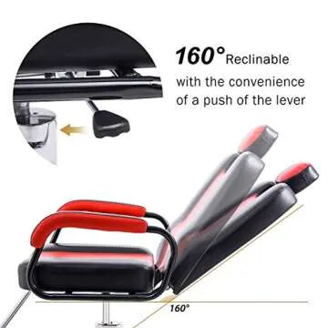 Merax Barber Chair with 20% Wider Seat and Hydraulic Pump