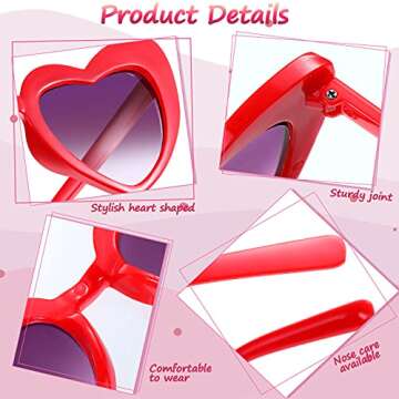 Frienda 7 Pairs Kids toddler Sunglasses Heart Shaped Sun Glasses Vintage Sunglasses for Children, Boys and Girls(Bright Color)