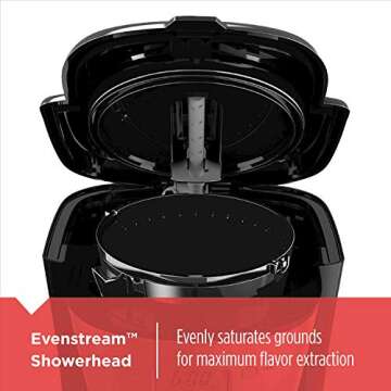 Black+Decker Thermal Coffee Maker, 12 Cup, Programmable, Digital Controls, Black And Silver, CM2036SC