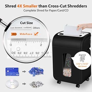 VidaTeco 14-Sheet Micro Cut Paper Shredder for Home Office