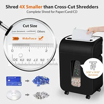 VidaTeco 14-Sheet Micro Cut Paper Shredder for Home Office