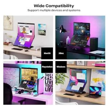 Mobile Pixels Geminos Dual 24" Stacked Computer Monitors with 1080P Webcam&Speakers, 65W USB-C Charging, All-Inclusive Vertical Desktop Monitor, HDMI/USB-A/USB-C, Infinitely Adjustable (2 Monitors)