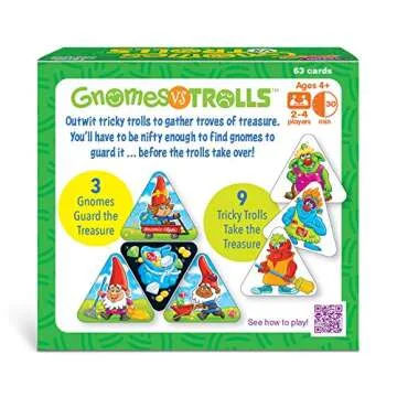 Trend Enterprises Gnomes vs Trolls Three Corner Strategy Game, Inc. - Family-Friendly Card Games