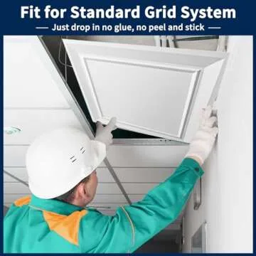 Art3dwallpanels Ceiling Tiles 24 x 24 Drop Ceiling Tiles, 12 Pack Drop in High Grade PVC Wall Panels, Fire Rated, Waterproof, Light Weight, Cover 48 Sq.Ft, White