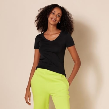 Amazon Essentials Women’s Slim-Fit V-Neck T-Shirts - Pack of 2