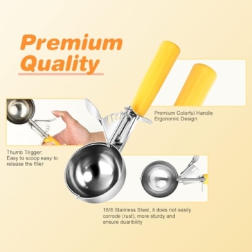 Versatile Ice Cream Scoop Set - 3 Sizes Included for Easy Use