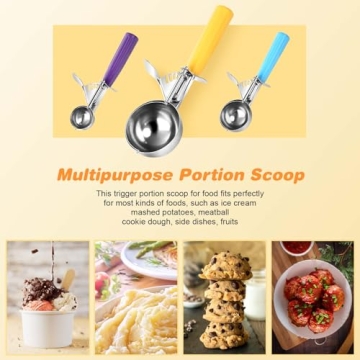 Versatile Ice Cream Scoop Set - 3 Sizes Included for Easy Use