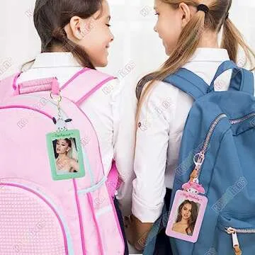 KAWAIIANS Kawaii Keychain ID Card Holder, Cute Japanese Anime Lanyard Badge Reel Stationery for Back to School (Ku)