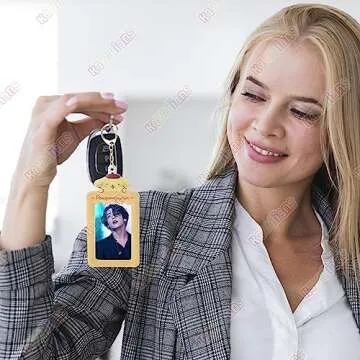 KAWAIIANS Kawaii Keychain ID Card Holder, Cute Japanese Anime Lanyard Badge Reel Stationery for Back to School (Ku)