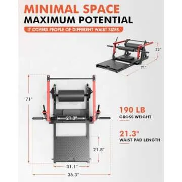 GMWD Hip Thrust Machine, 800LBS Plate-Loaded Glute Bridge Machine with Weight Holder, Heavy Duty Butt Exercise Equipment for Glute Muscles Building and Butt Shaping, Adjustable Footboard, Red