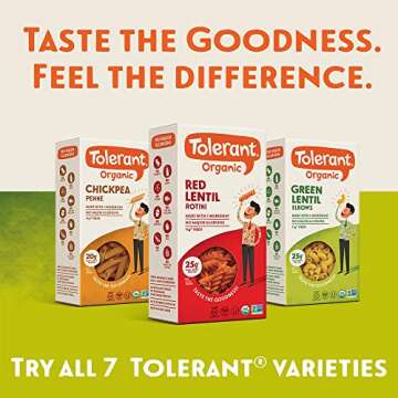 Tolerant Organic Chickpea Rotini Pasta - Gluten Free, Vegan