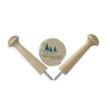Screw-On Shaker Pegs Birch Hardwood - 2.9-Inch Wood Length Plus Hangerbolt - 25-Pack