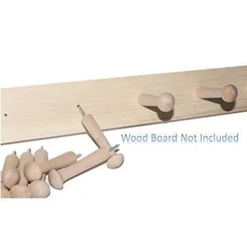 Screw-On Shaker Pegs Birch Hardwood - 2.9-Inch Wood Length Plus Hangerbolt - 25-Pack