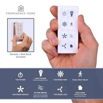 Prominence Home 80034-01 Calico Modern/Contemporary Ceiling Fan with Remote Control, Integrated LED Light Kit, 52 inches, White