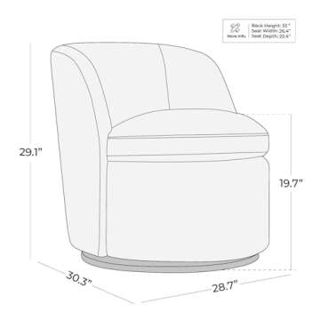 CHITA Swivel Barrel Chair, FSC Certified Comfy Upholstered Boucle Accent Chair for Living Room, Oatm...