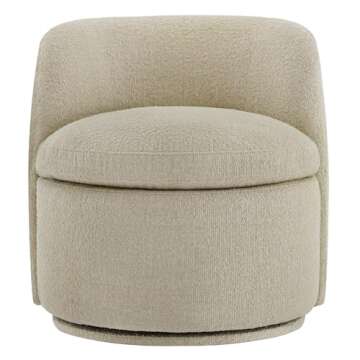 CHITA Swivel Barrel Chair, FSC Certified Comfy Upholstered Boucle Accent Chair for Living Room, Oatmeal