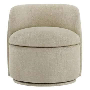 CHITA Swivel Barrel Chair, FSC Certified Comfy Upholstered Boucle Accent Chair for Living Room, Oatmeal