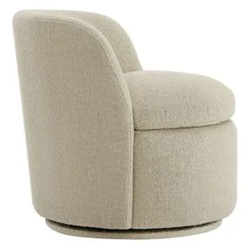 CHITA Swivel Barrel Chair, FSC Certified Comfy Upholstered Boucle Accent Chair for Living Room, Oatmeal