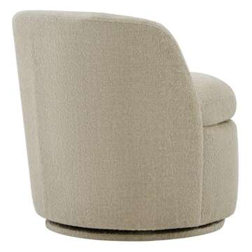 CHITA Swivel Barrel Chair, FSC Certified Comfy Upholstered Boucle Accent Chair for Living Room, Oatmeal