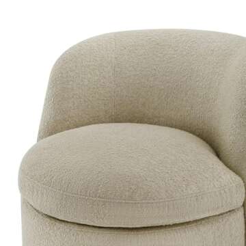 CHITA Swivel Barrel Chair, FSC Certified Comfy Upholstered Boucle Accent Chair for Living Room, Oatmeal