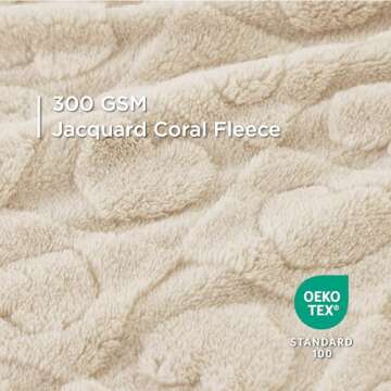 Bedsure Dog Blanket for Large Dogs Washable - Soft Fluffy Puppy Blanket with Premium 300GSM Coral Fleece, Cozy Calming Cat Blankets for Indoor Cats, Fuzzy Pet Blanket for Couch, White, 60x80IN