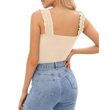 HERLOLLYCHIPS Women Sexy Ribbed Tank Top for Summer