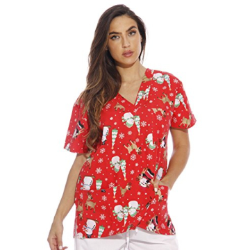 Just Love 216VG-1-L Women's Scrub Tops/Holiday Scrubs/Nursing Scrubs