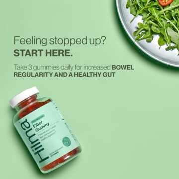 Hilma Prebiotic Fiber Gummies, Daily Fiber Supplement, Gummies for Adults, Supports Gut Health for W...