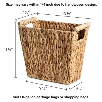 Stylish Handcrafted Wicker Waste Basket for Home and Office