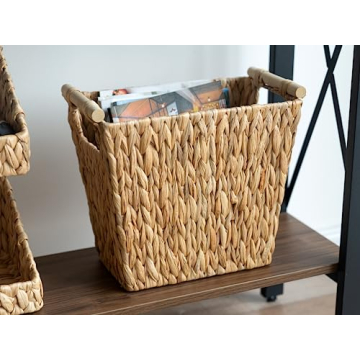 Stylish Handcrafted Wicker Waste Basket for Home and Office