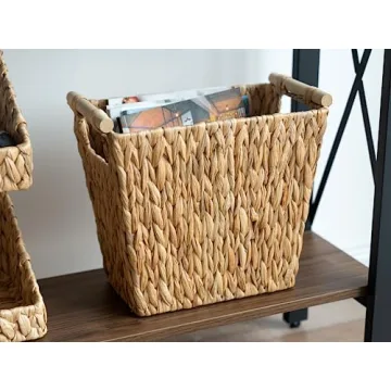 Stylish Handcrafted Wicker Waste Basket for Home and Office