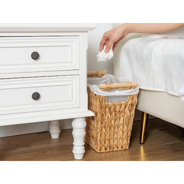Stylish Handcrafted Wicker Waste Basket for Home and Office