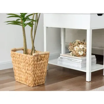Stylish Handcrafted Wicker Waste Basket for Home and Office