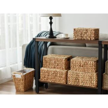 Stylish Handcrafted Wicker Waste Basket for Home and Office