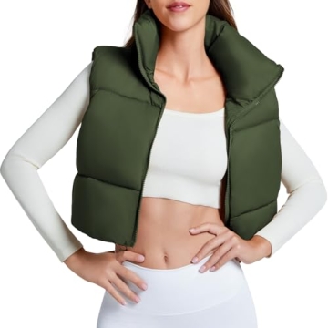 Century Star Cropped Puffer Vest for Women - Stylish Winter Layering